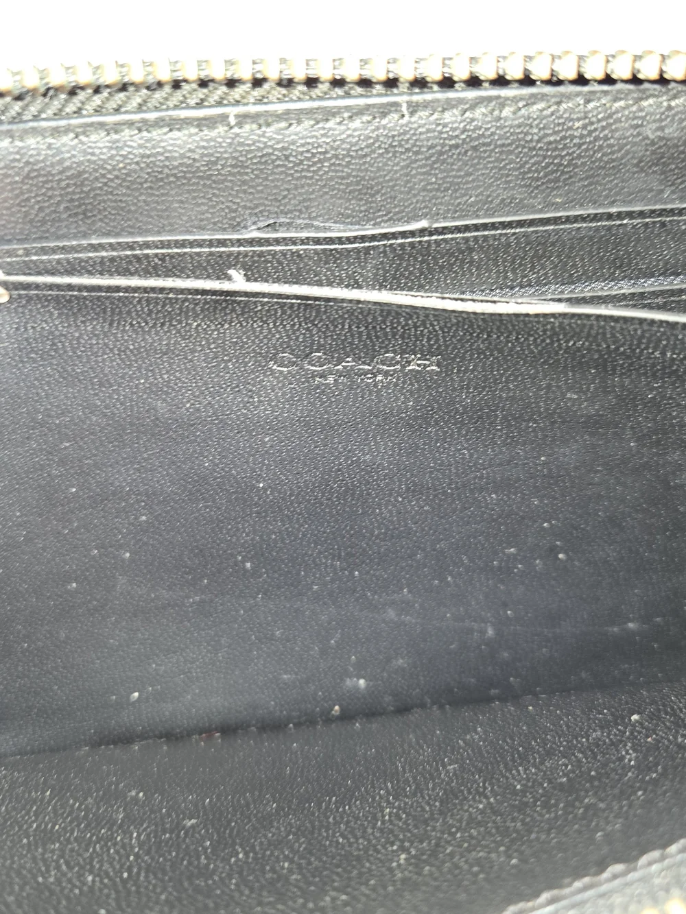 Coach Black Perforated Leather Zip Around Wallet - Picture 9 of 16